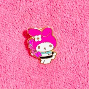 sanrio my melody x melody ehsani collaboration enamel pin - call me